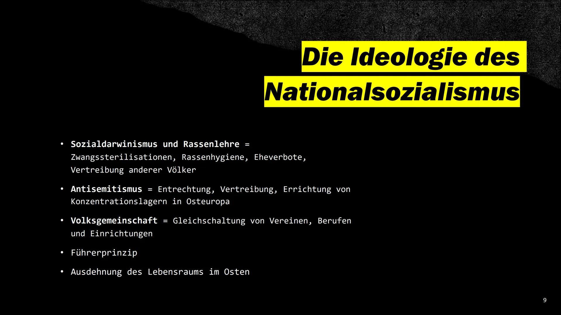 # Der

Nationalsozialismus # Was seht ihr hier? Adolf Hitler

Die bekannteste
Person, wenn man an
die NS-Zeit denkt.

3 # Inhalt

*   Was is