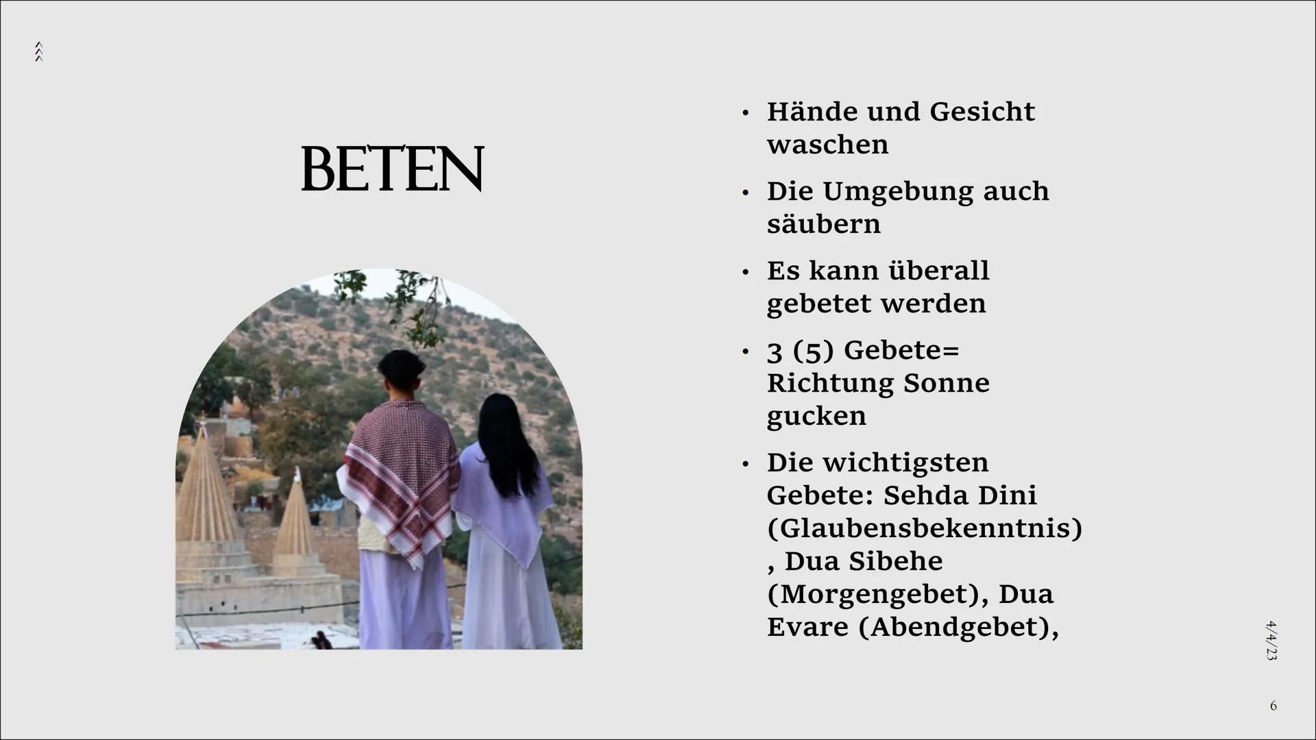 DAS
JESIDENTUM
Von Galawezh www
INHALTSANGABE
. Das Jesidentum
Engeln
Gebete
Gebote und Verbote
Heilige Symbole und Gegenstände
• Wie erfogl