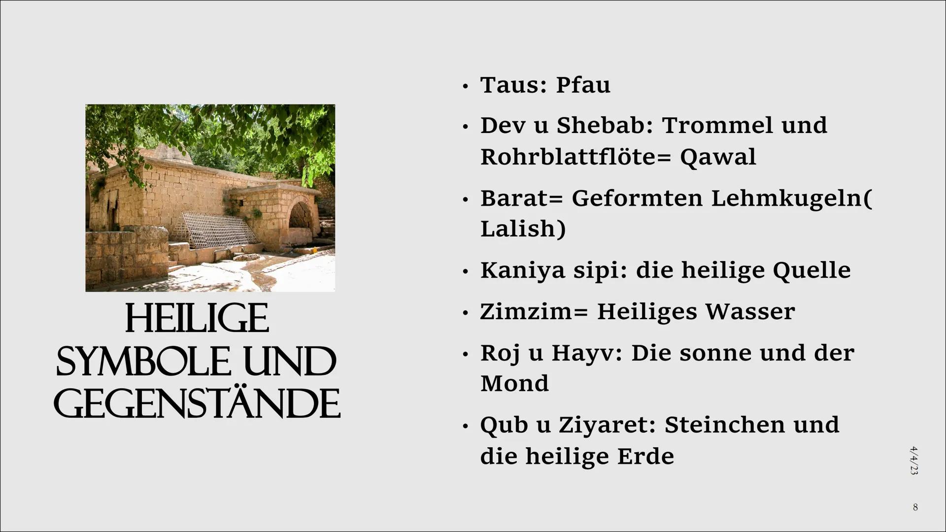 DAS
JESIDENTUM
Von Galawezh www
INHALTSANGABE
. Das Jesidentum
Engeln
Gebete
Gebote und Verbote
Heilige Symbole und Gegenstände
• Wie erfogl