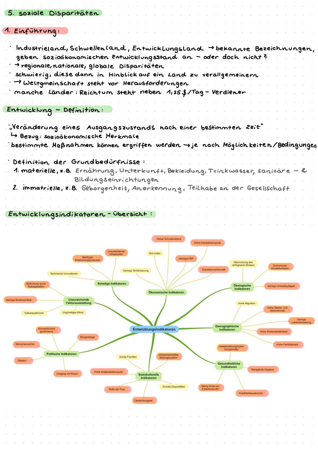 5. soziale Disparitäten
1. Einführung:
Industrieland, Schwellenland, Entwicklungsland
geben sozioökonomischen Entwicklungsstand an oder doch