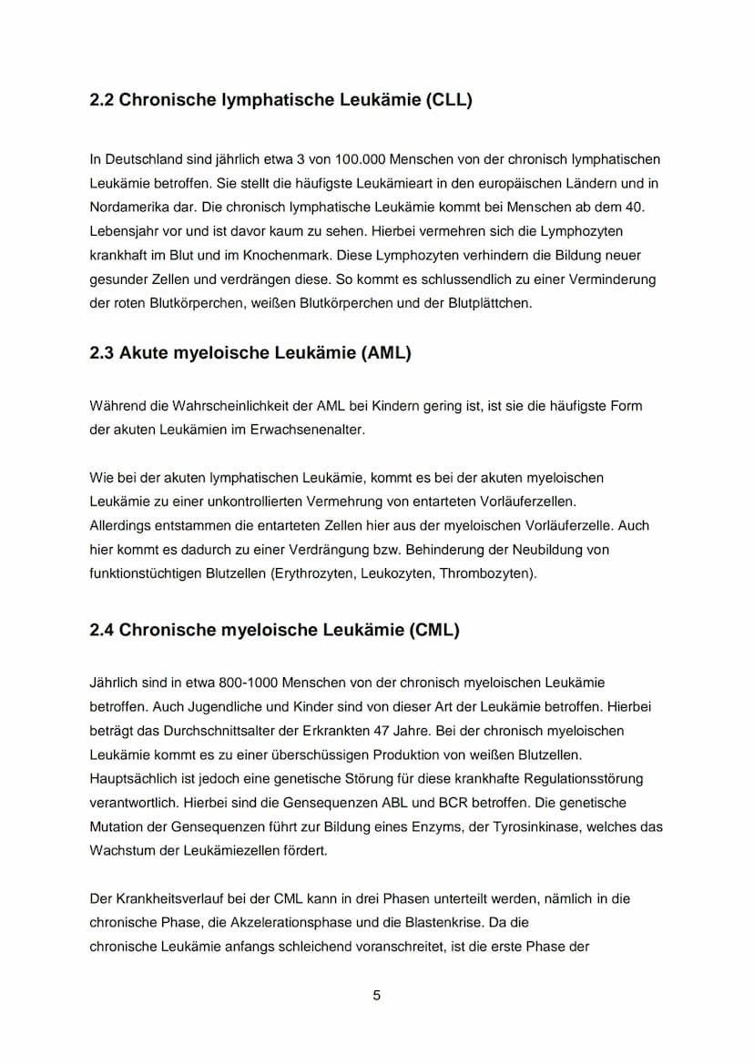 Inhaltsverzeichnis:
1. Einleitung...
1.1 Was ist Blut?
1.2 Was ist Leukämie?
2. Welche Arten gibt es?
2.. Akute lymphatische Leukämie (ALL)
