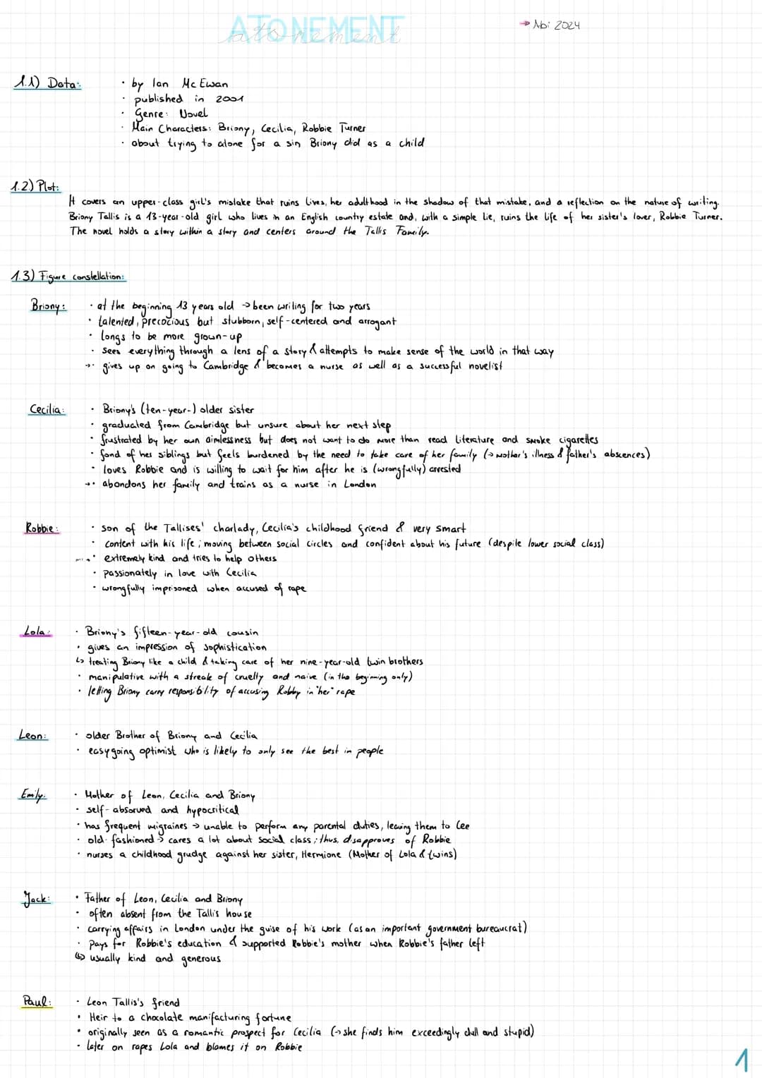 Atonement Summary and Characters: Fun Guide for Kids