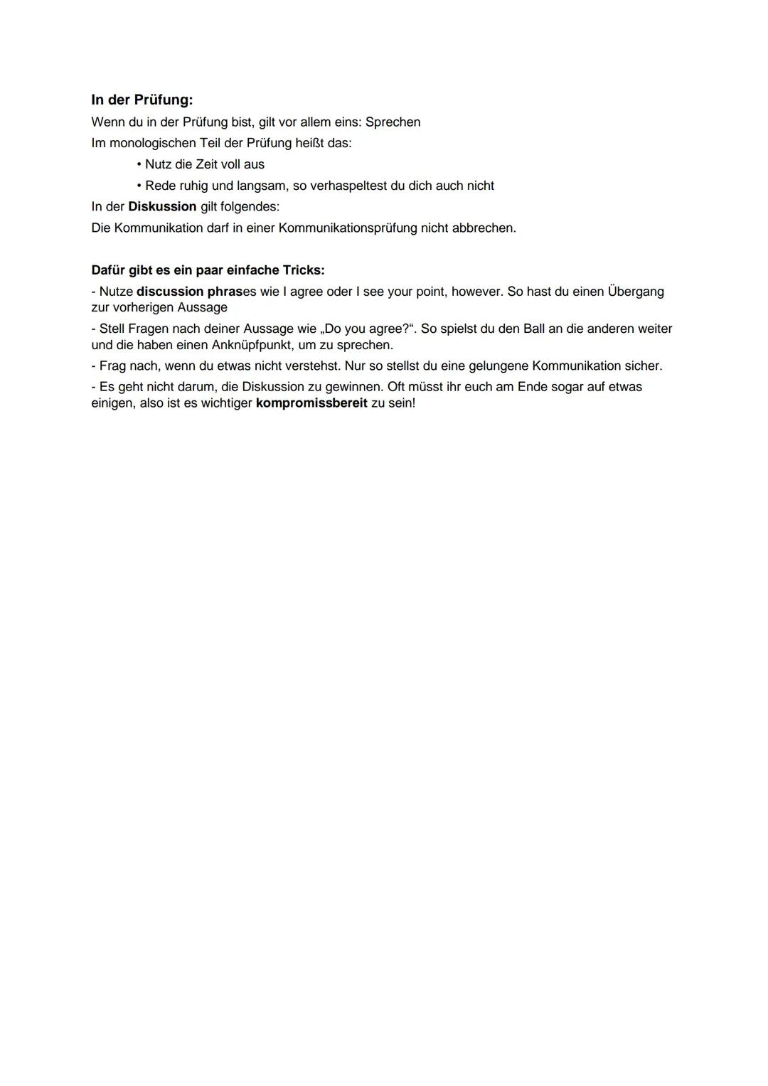 # Kommunikationsprüfung

Ablauf:

Der Ablauf der Kommunikationsprüfung ist je nach Bundesland, Schule und Lehrkraft anders. Aber es
gibt ein