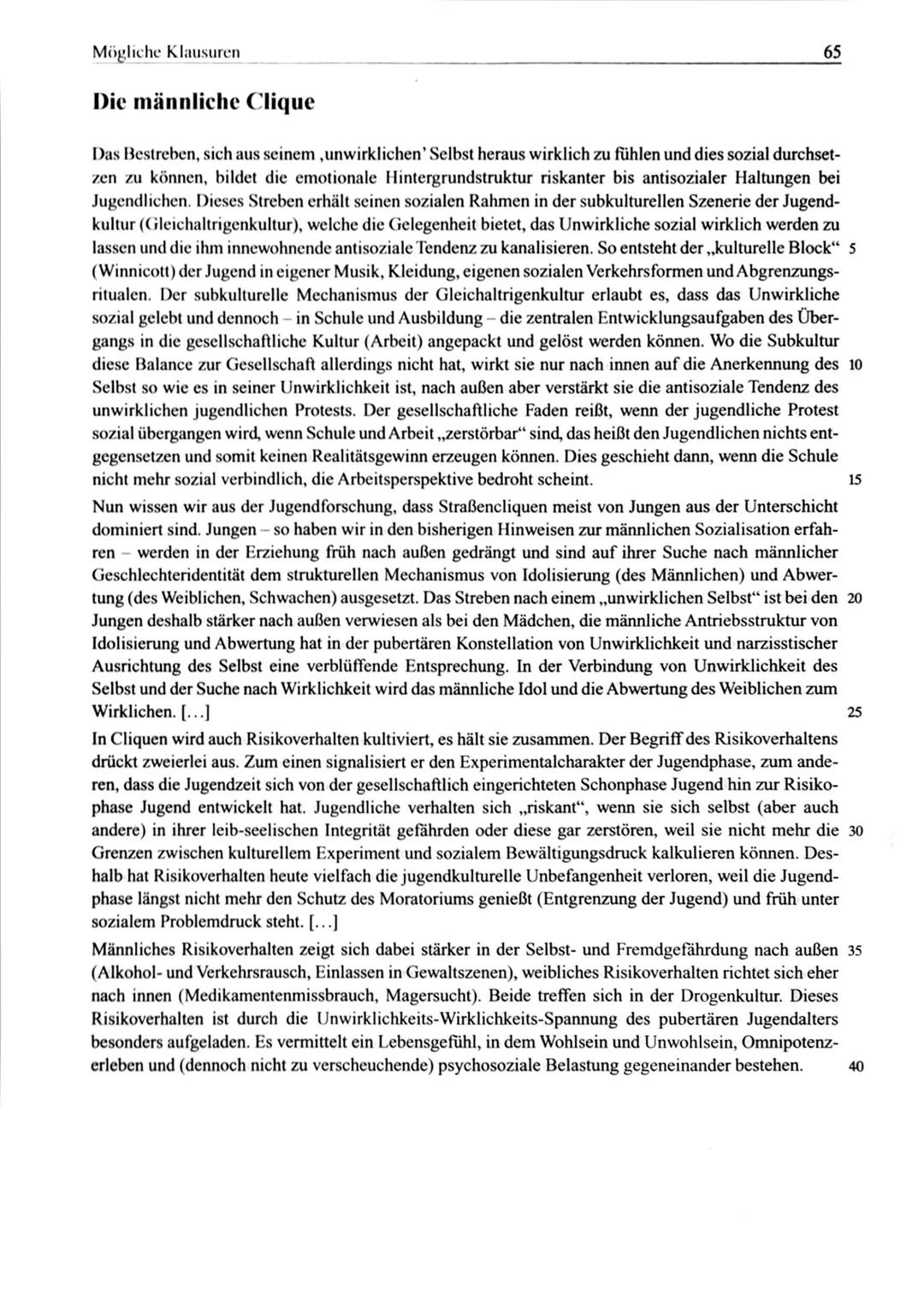 Textgrundlage aus: Böhnisch, Lothar: Männliche Sozialisation. Eine Einführung.
Weinheim u. a. 2004.
Aufgabenstellung
Aufgabe 1 (18 Punkte):
