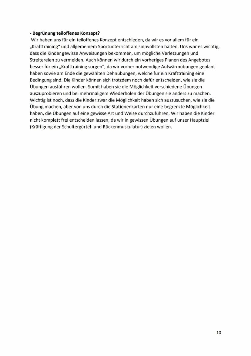 Bewegungsangebot zur Kräftigung der Schultergürtel- und
Rückenmuskulatur mittels Übungen im Rahmen eines Zirkeltrainings
Bewegungsangebot
Ze