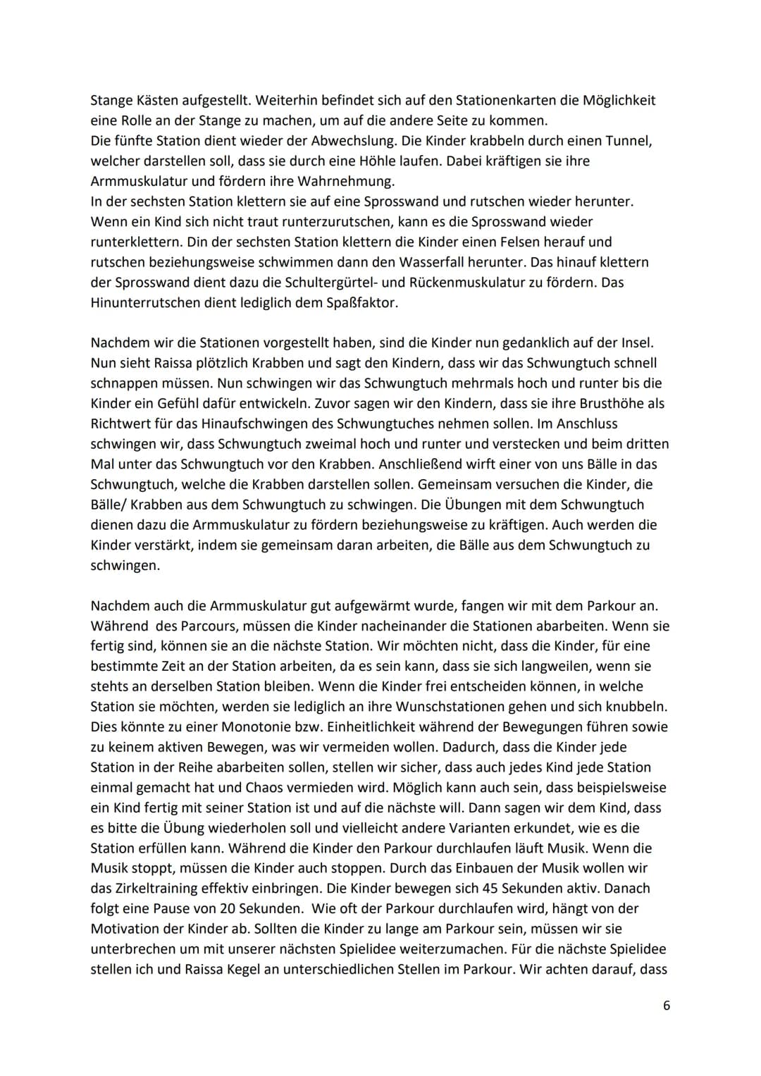Bewegungsangebot zur Kräftigung der Schultergürtel- und
Rückenmuskulatur mittels Übungen im Rahmen eines Zirkeltrainings
Bewegungsangebot
Ze