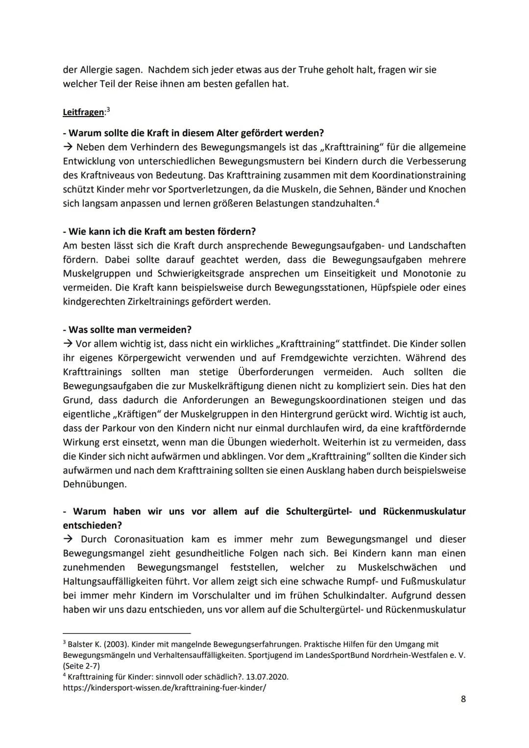 Bewegungsangebot zur Kräftigung der Schultergürtel- und
Rückenmuskulatur mittels Übungen im Rahmen eines Zirkeltrainings
Bewegungsangebot
Ze