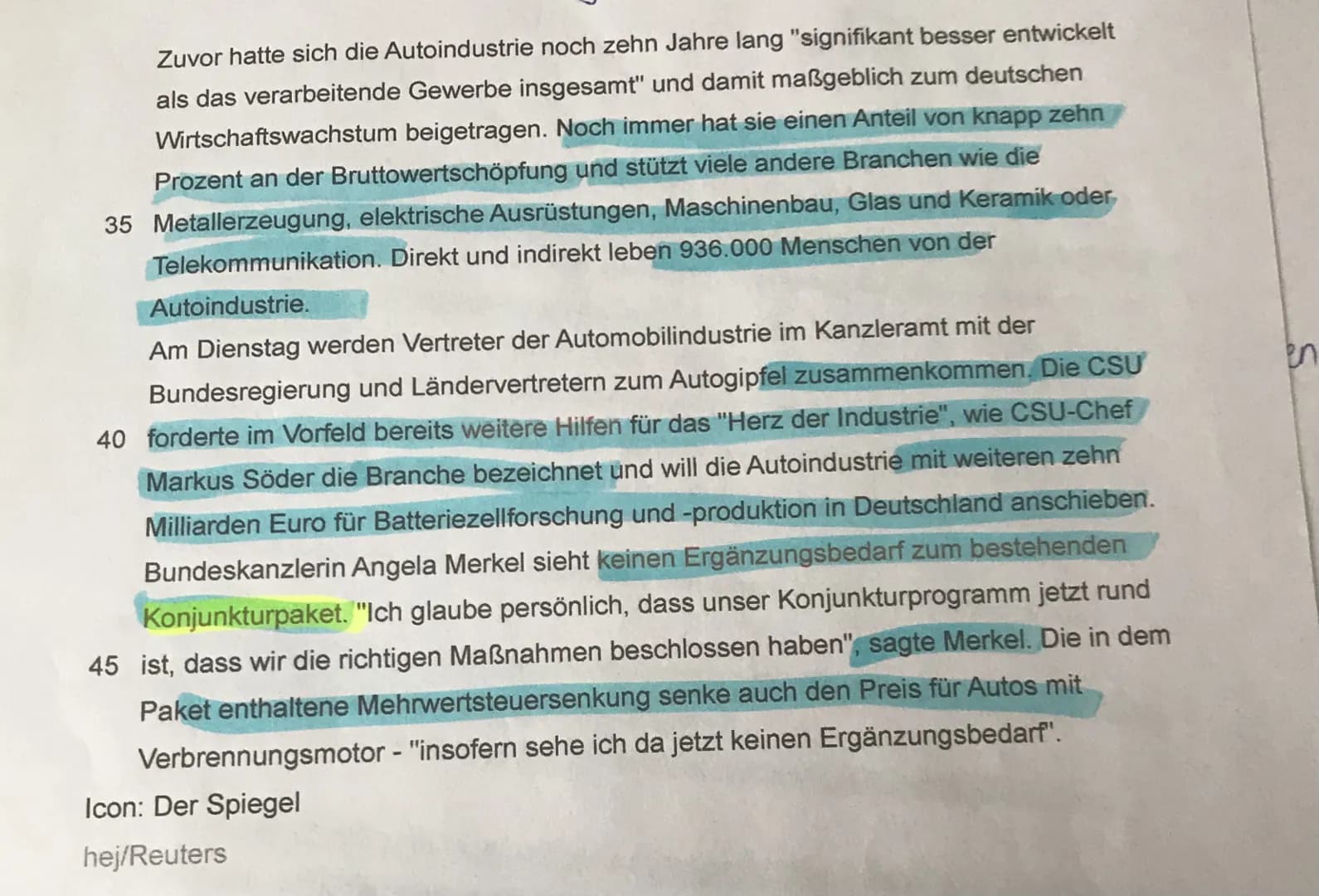 Thema: Folgen der Corona-Pandemie - Inwieweit kann die Automobilindustrie die
Konjunktur wieder beleben?
1. Beschreiben Sie den idealtypisch