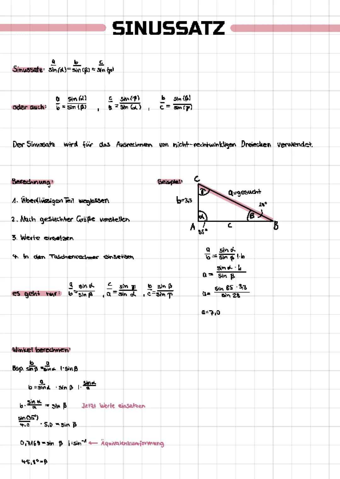Der Sinussatz