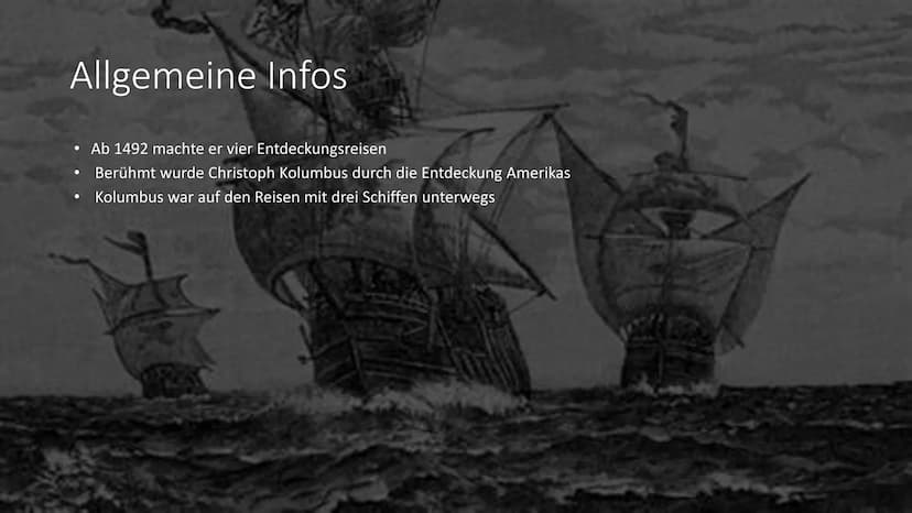 Christoph Kolumbus Gliederung
●
●
●
Steckbrief
Allgemeine Infos
Entdeckung Amerikas
1. und 2. Reise
3. und 4. Reise Steckbrief
●
●
• Geburts
