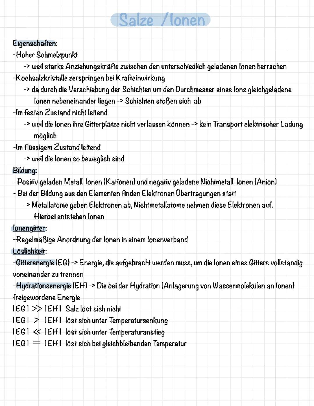 Warum Salze eine hohe Schmelztemperatur haben und ihre Eigenschaften