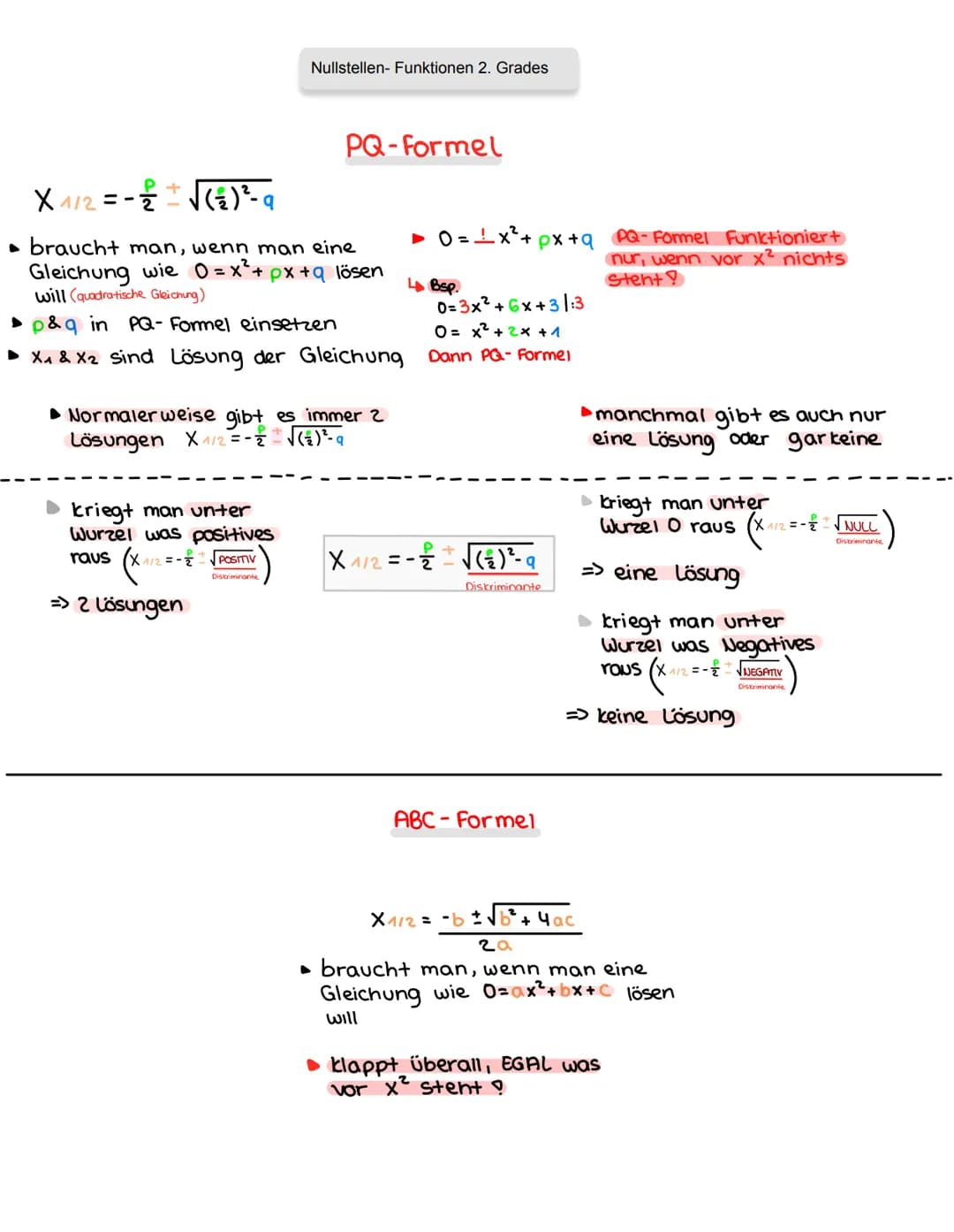 P +
X 1/2 = -2
- {²/² ± √√√ ( ₁ ) ²³ - a
▸ braucht man, wenn man eine
Gleichung wie 0 = x² + px +q lösen
will (quadratische Gleichung)
▶ p&q