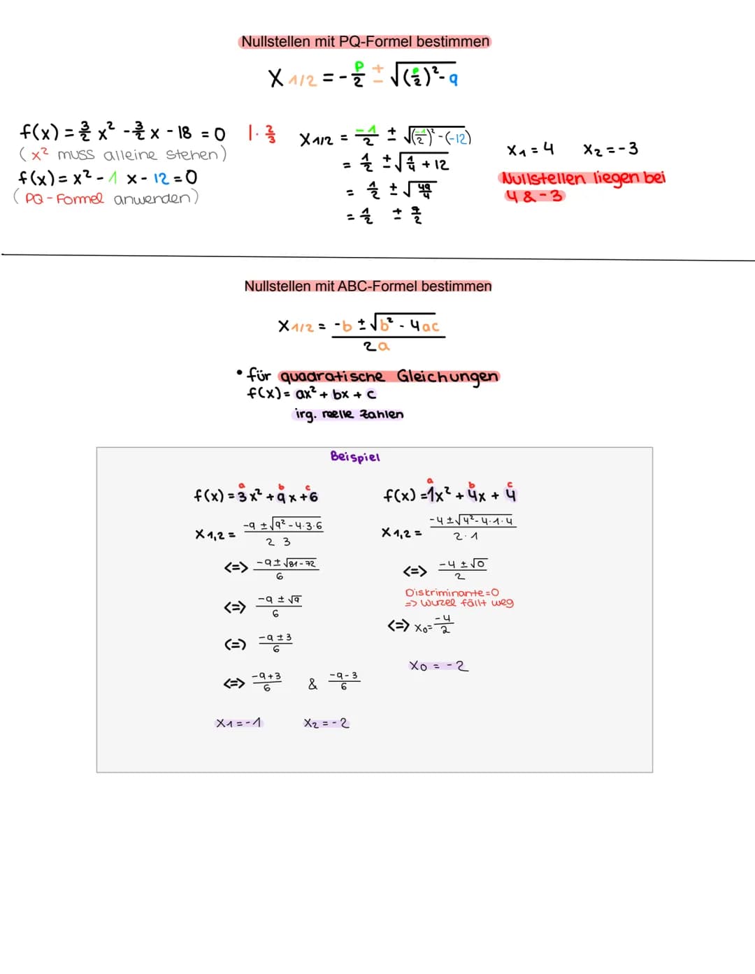 P +
X 1/2 = -2
- {²/² ± √√√ ( ₁ ) ²³ - a
▸ braucht man, wenn man eine
Gleichung wie 0 = x² + px +q lösen
will (quadratische Gleichung)
▶ p&q