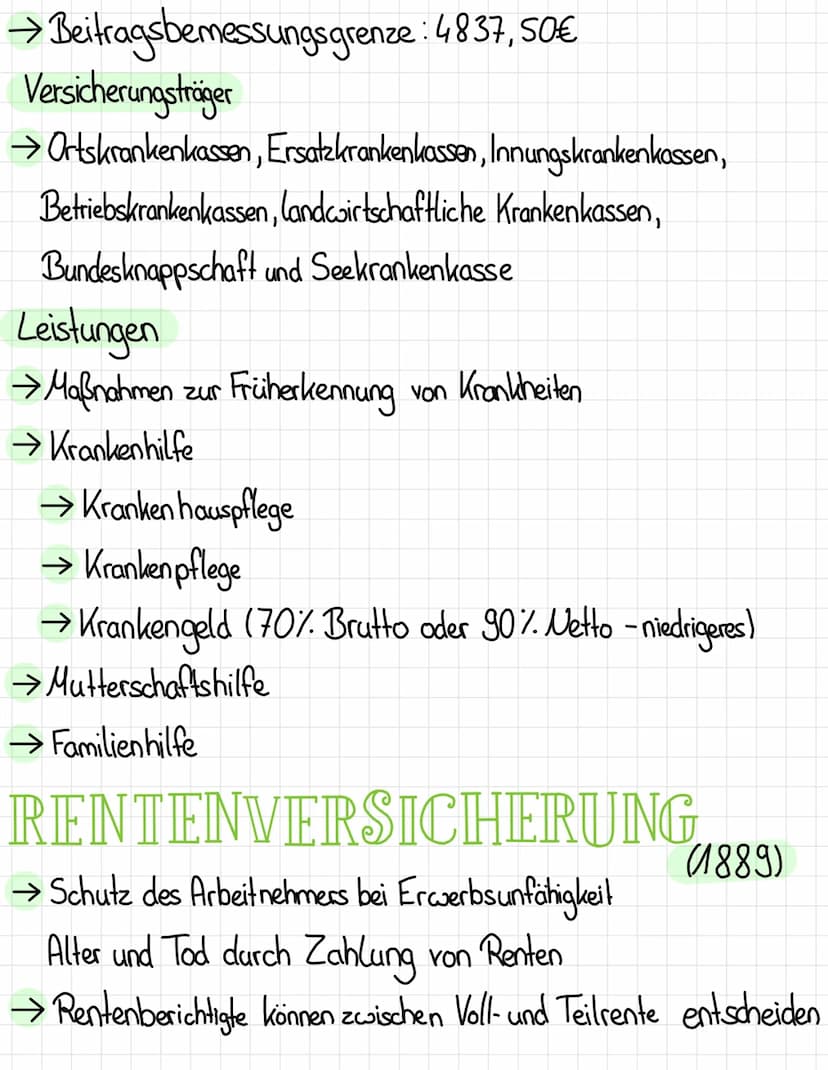 SOZIALVERSICHERUNGEN
→ Solidaritätsprinzip(gleicher Prozentsatz des Buttos für jeden
→Arbeitgeber und Arbeitnehmer bringen jeweils die Hälft