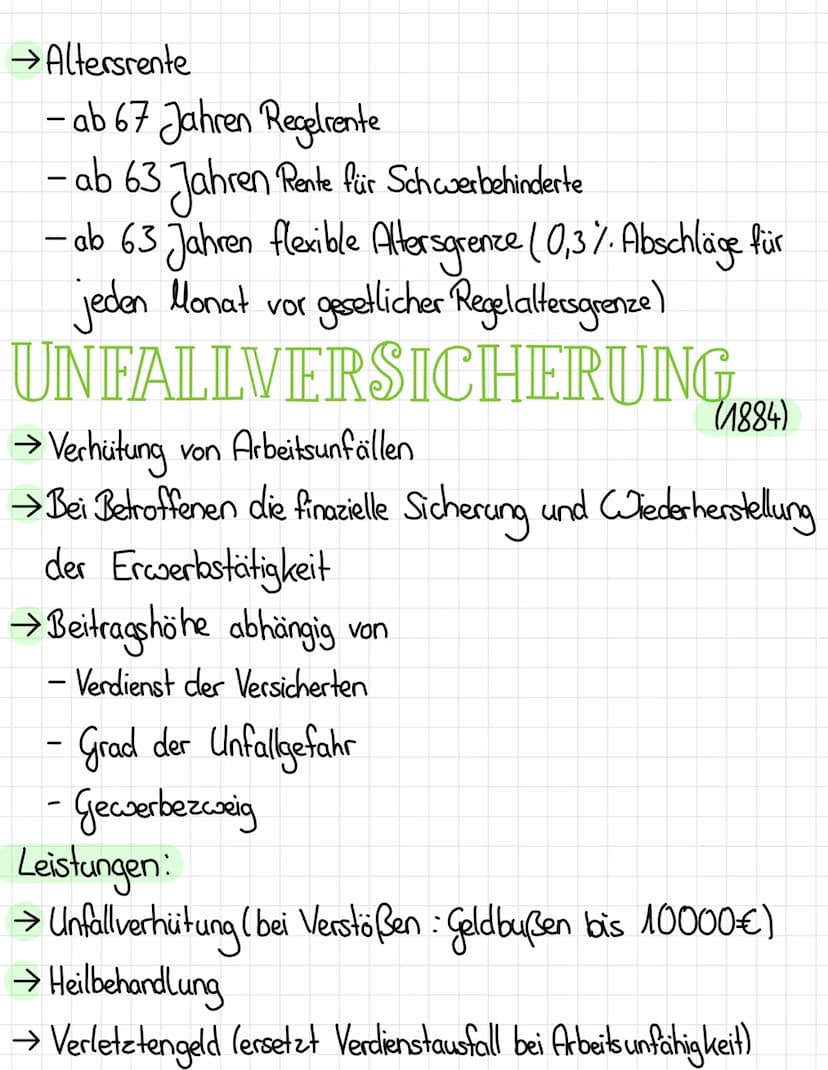 SOZIALVERSICHERUNGEN
→ Solidaritätsprinzip(gleicher Prozentsatz des Buttos für jeden
→Arbeitgeber und Arbeitnehmer bringen jeweils die Hälft