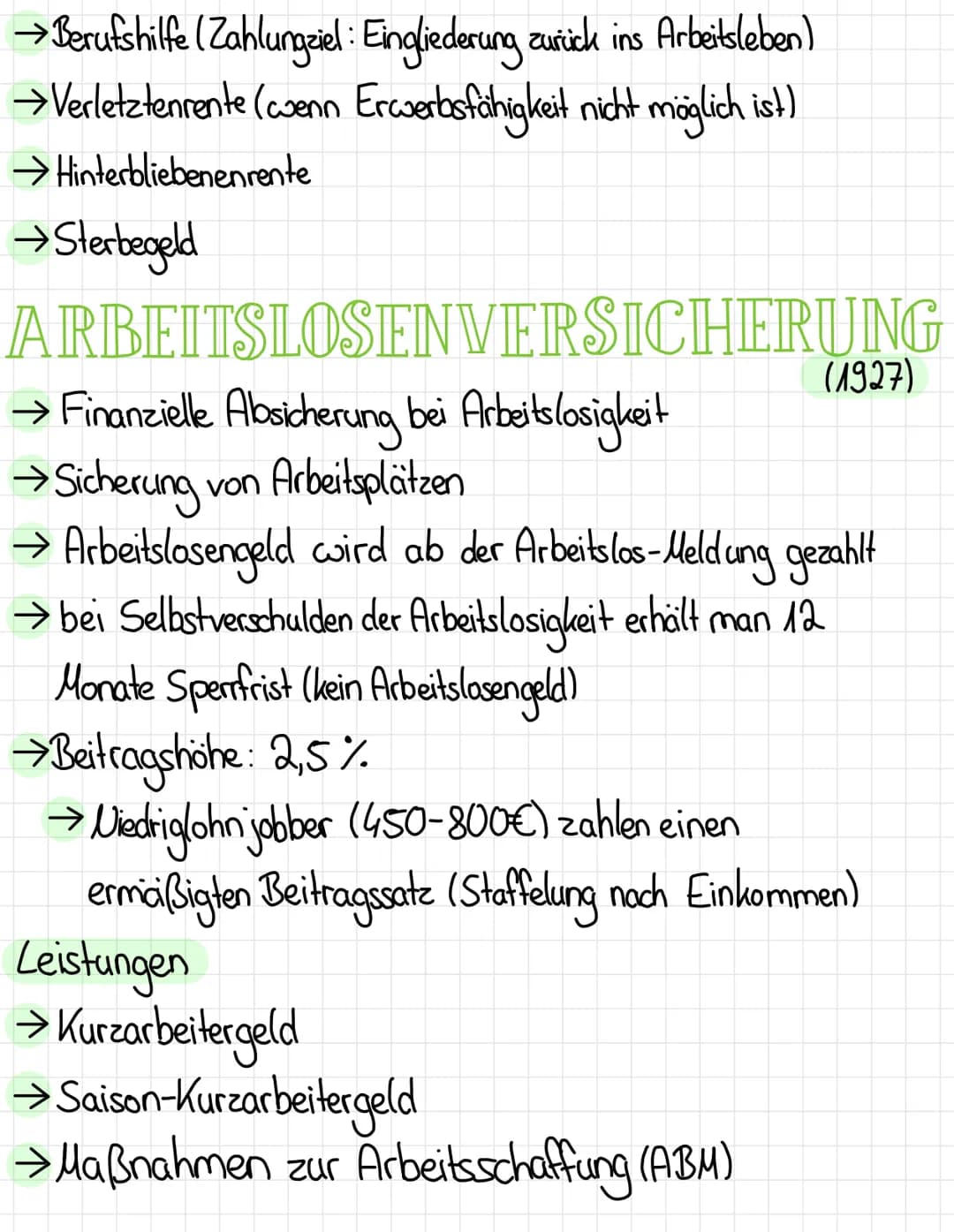 SOZIALVERSICHERUNGEN
→ Solidaritätsprinzip(gleicher Prozentsatz des Buttos für jeden
→Arbeitgeber und Arbeitnehmer bringen jeweils die Hälft