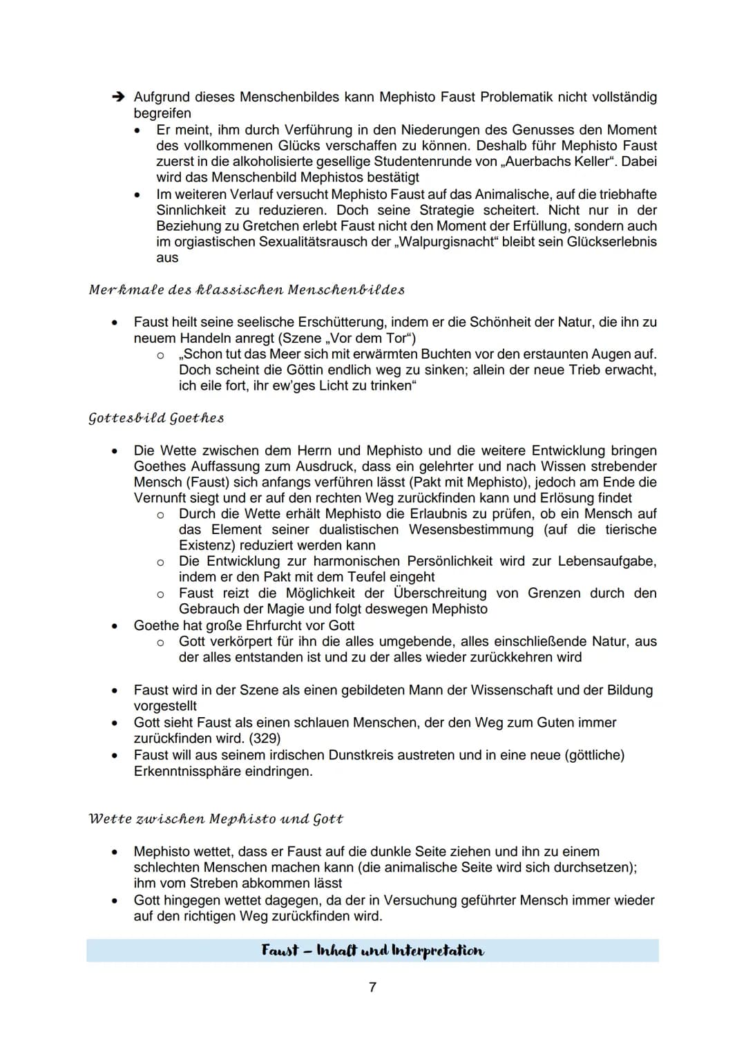 Inhaltsangabe
1. Figuren und Beziehungen
2. Hauptfigur - Mephisto
3. Themen
4. Faust- Menschenbild
5. Faust- Inhalt und Interpretation
6. Fa
