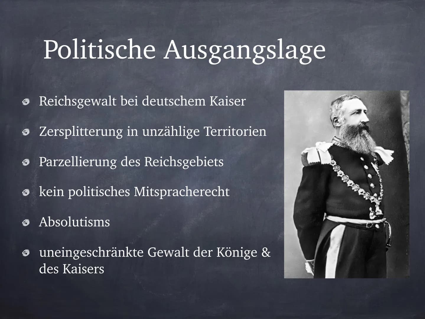 Veränderungen im 18. Jahrhundert
Politik:
Ausgangslage:
Reichsgewalt beim Kaiser
Parzellierung des Reichsgebiets
Absolutismus
Literatur:
Aus