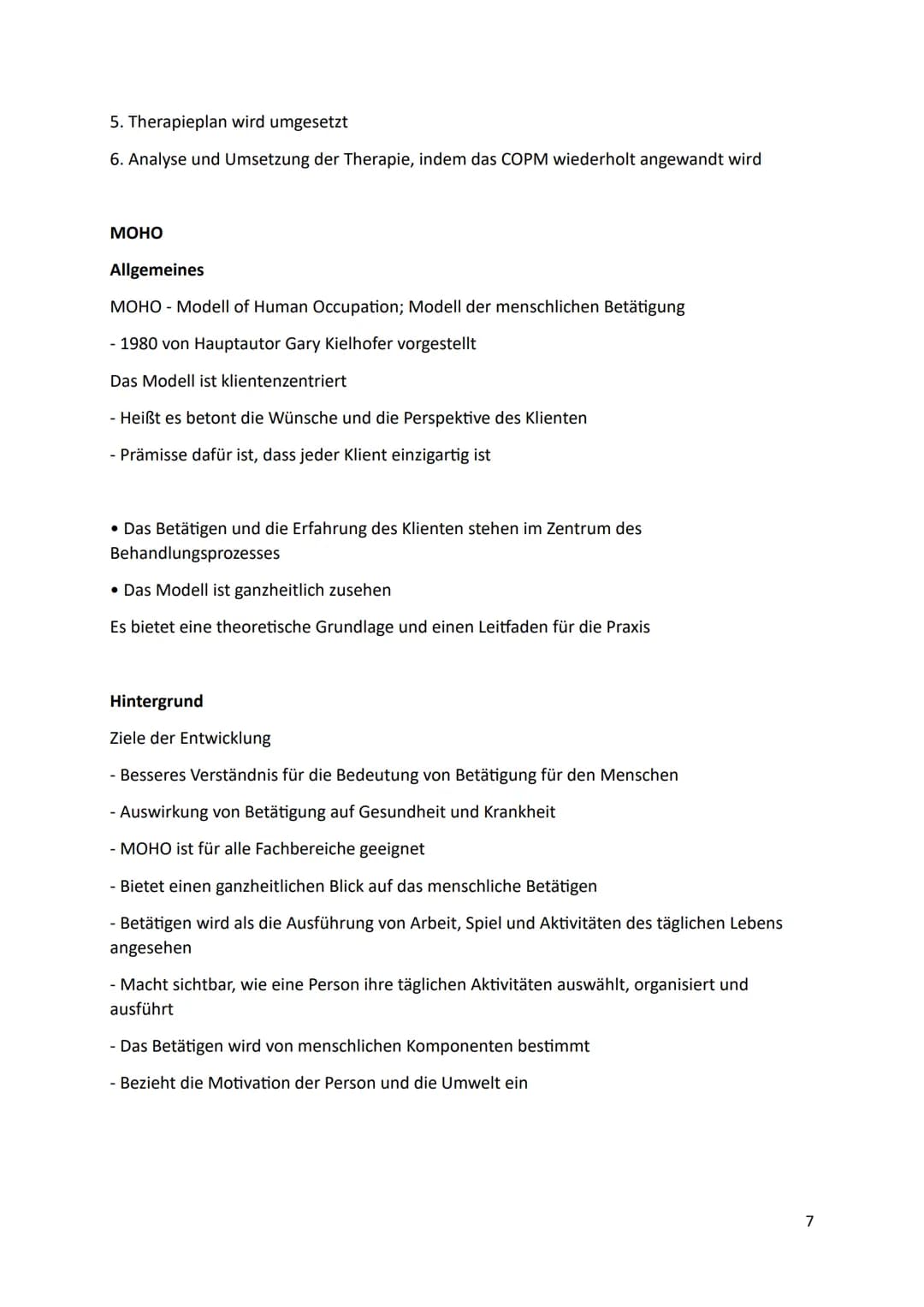 Grundlagen der Ergotherapie 2
Modellarten
Inhaltsmodelle
- PEO: Person Enviroment Occupation Model
- CMOP-E: Canadian Model of Occupational 