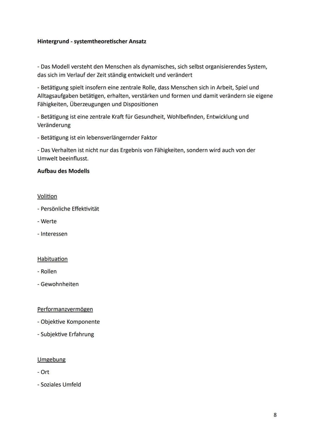 Grundlagen der Ergotherapie 2
Modellarten
Inhaltsmodelle
- PEO: Person Enviroment Occupation Model
- CMOP-E: Canadian Model of Occupational 