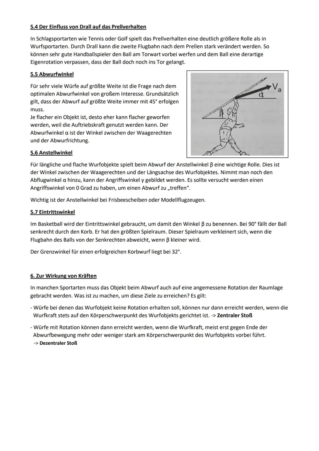 Werfen
Fast alle Würfe im Sport können in 3 Grundformen unterteilt werden. Diese sind Schlagwürfe, Drehwürfe
und Druckwürfe. Dabei gibt es i