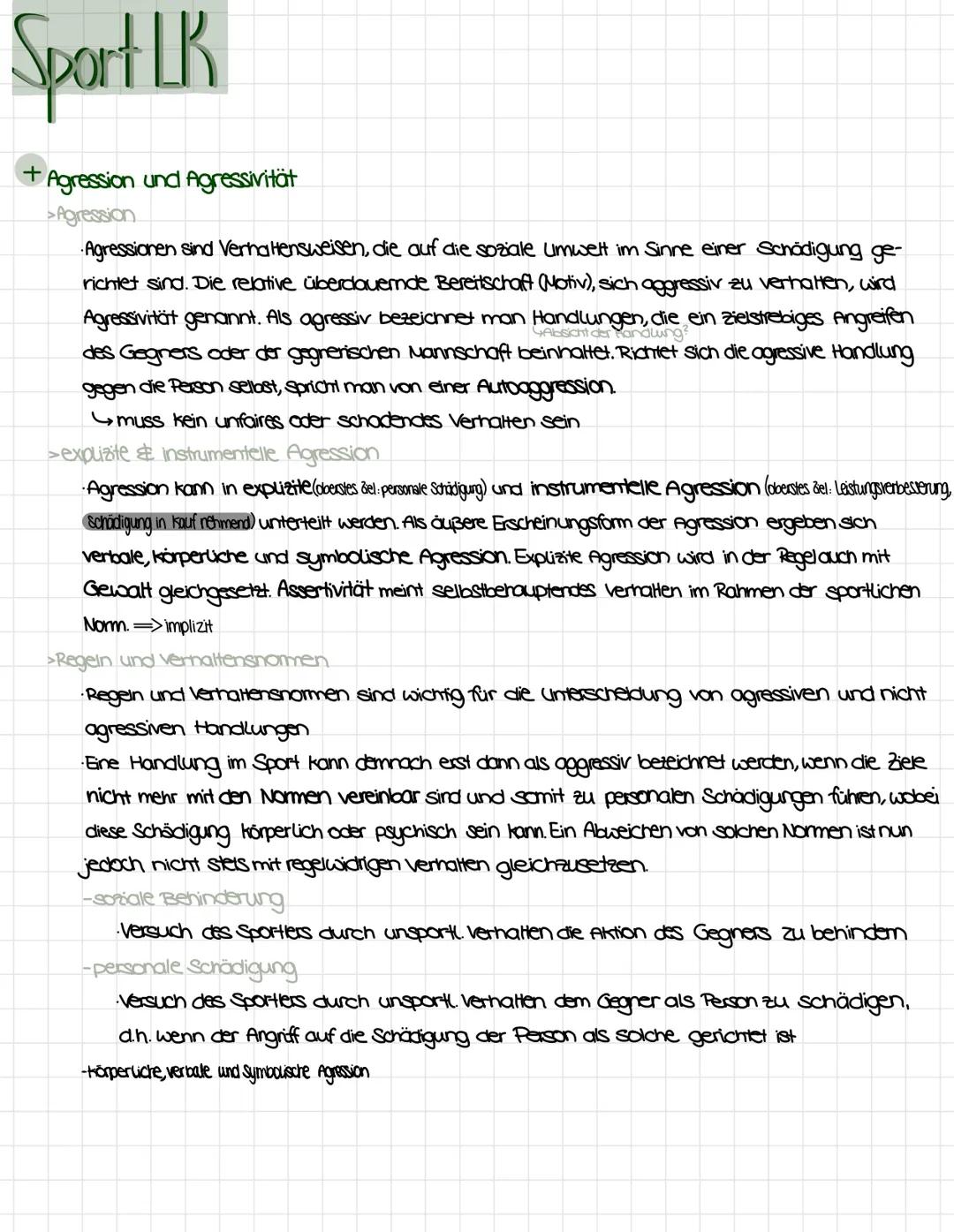 Sport LK
+ Emotionen im Sport
Unter Emotionen versteht man in Anlehnung an Gabler subjektive Befindlichkeiten (Prozesse &
Zustande), die mit