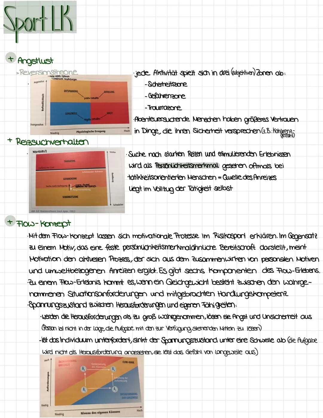 Sport LK
+ Emotionen im Sport
Unter Emotionen versteht man in Anlehnung an Gabler subjektive Befindlichkeiten (Prozesse &
Zustande), die mit