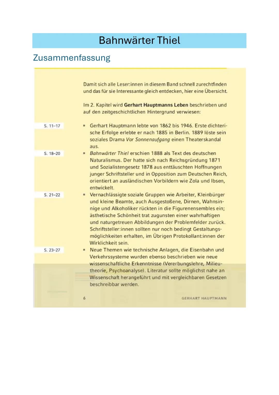 Bahnwärter Thiel
Zusammenfassung
S. 11-17
S. 18-20
S. 21-22
S. 23-27
Damit sich alle Leser:innen in diesem Band schnell zurechtfinden
und da