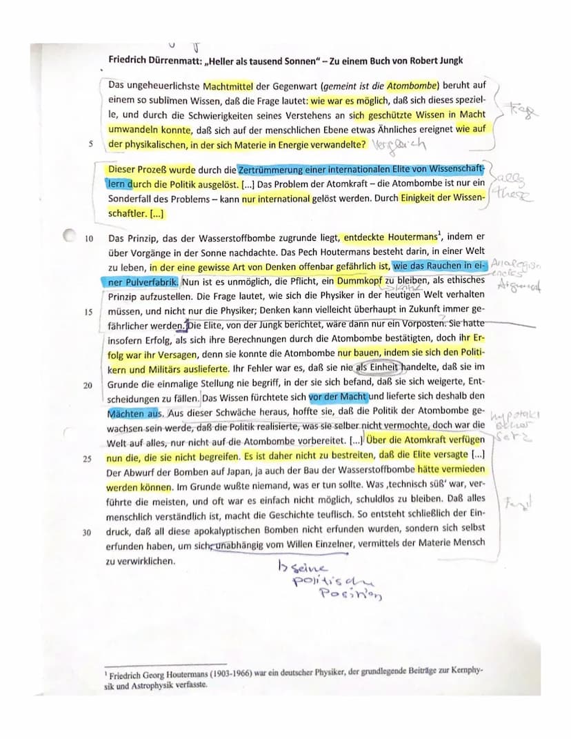 Aufgabenstellung:
1. Analysieren Sie den vorliegenden Auszug aus Friedrich Dürrenmatts Werkausgabe, indem
Sie den Text vorstellen, den Inhal