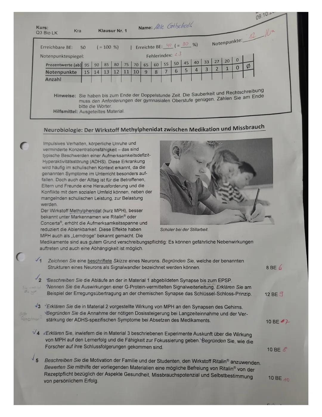 Klausur Neurobiologie