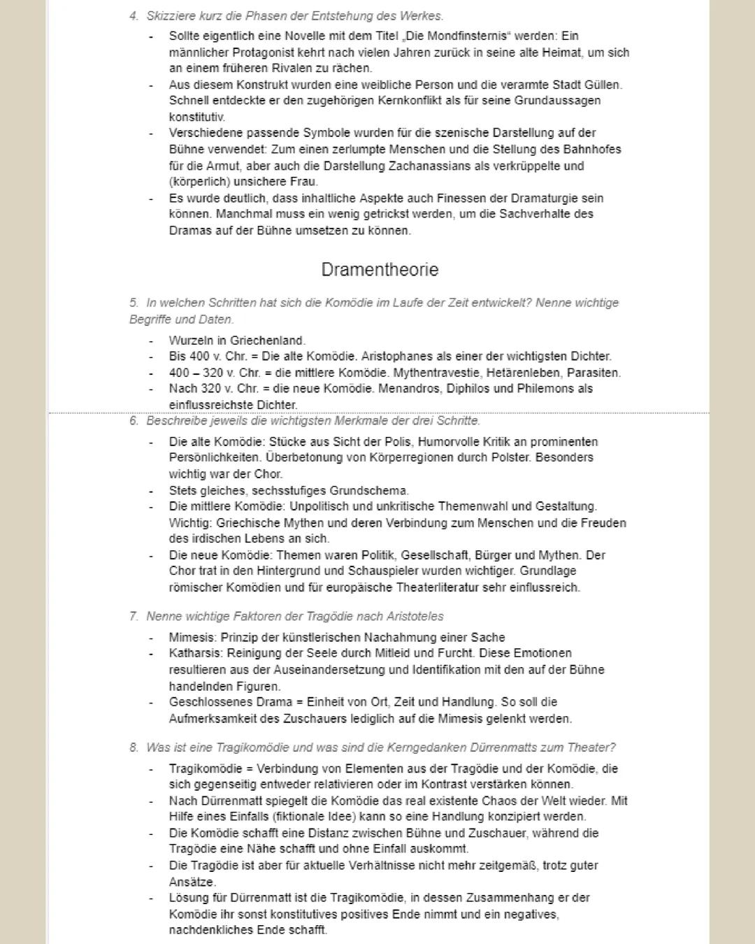 Glückvorgan

Lernzettel

Dürrenmatt - Der Besuch
der alten Dame

Inhalt, Interpretation, Figuren
Hintergrundgedanken des Werkes
zentrale Mot