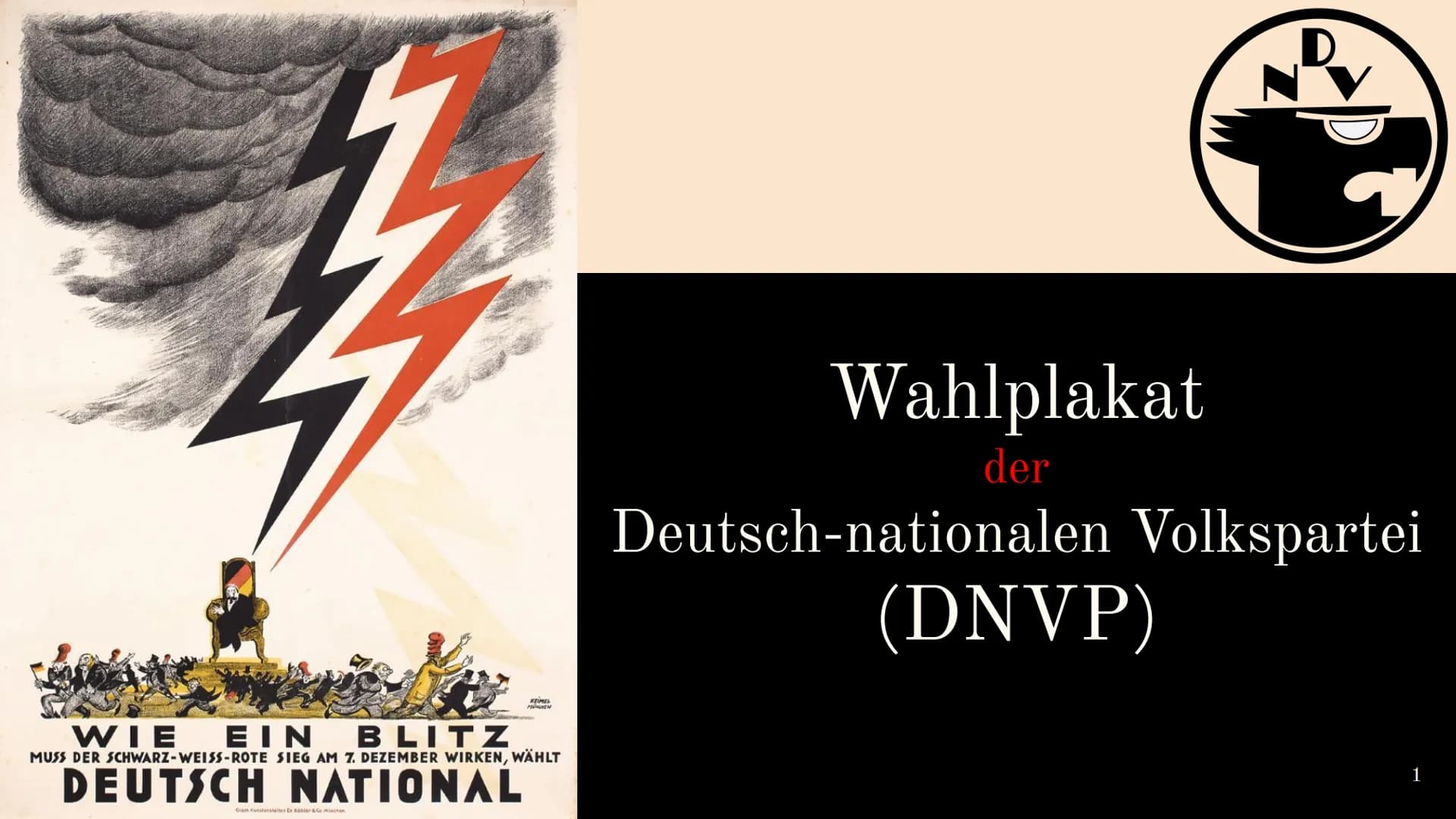 KEIMEL
MONTEN
WIE EIN BLITZ
MUSS DER SCHWARZ-WEISS-ROTE SIEG AM 7. DEZEMBER WIRKEN, WÄHLT
DEUTSCH NATIONAL
Graph Kunstsaites Dr Köhler & Min