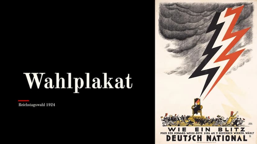 KEIMEL
MONTEN
WIE EIN BLITZ
MUSS DER SCHWARZ-WEISS-ROTE SIEG AM 7. DEZEMBER WIRKEN, WÄHLT
DEUTSCH NATIONAL
Graph Kunstsaites Dr Köhler & Min