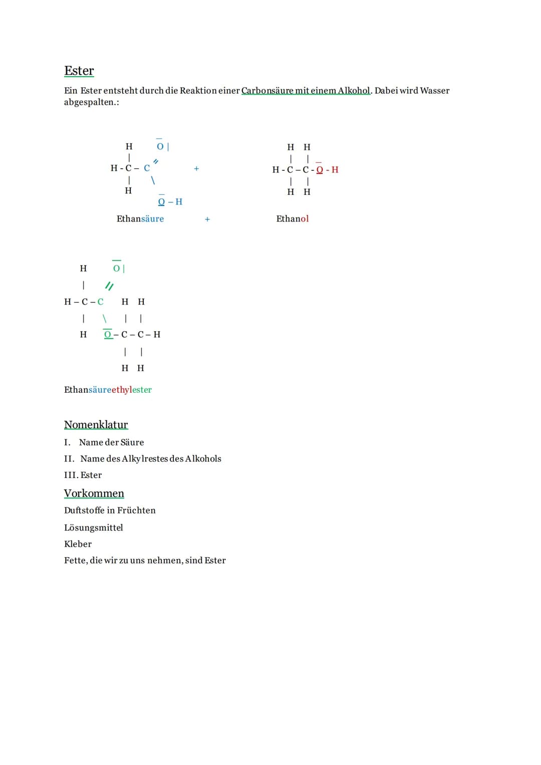 Chemie 10.2 / KA
Alkohole
Funktionelle Gruppe: Hydroxygruppe
HH
II
H-C-C-O-H
| |
H H
Nomenklatur: I. Name des verwandten Alkans
II. Anzahl d