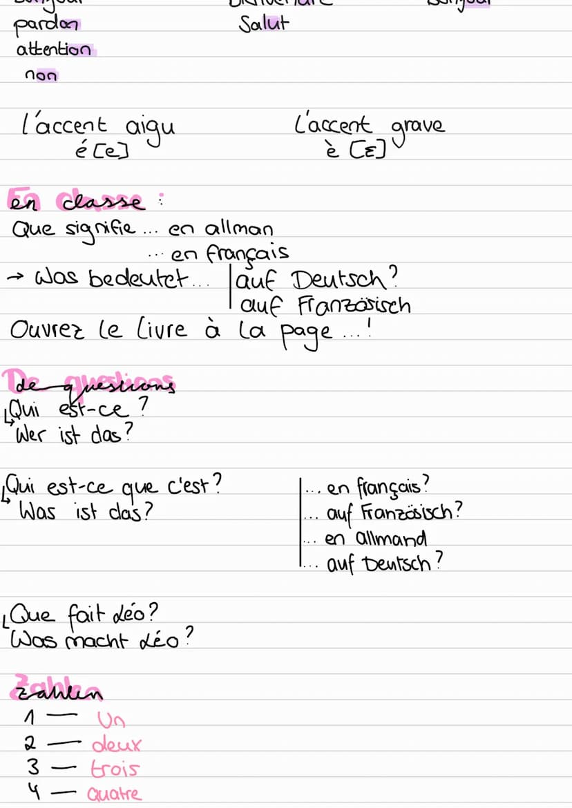 Französizch
pendre contact avec les autres.
Tu t'appelle comment?
Je m'appelle.
Je suis...
C'est
C[ce]
d[de]
l'alphabet
a [a]
b [b]
e[a]
f[ε