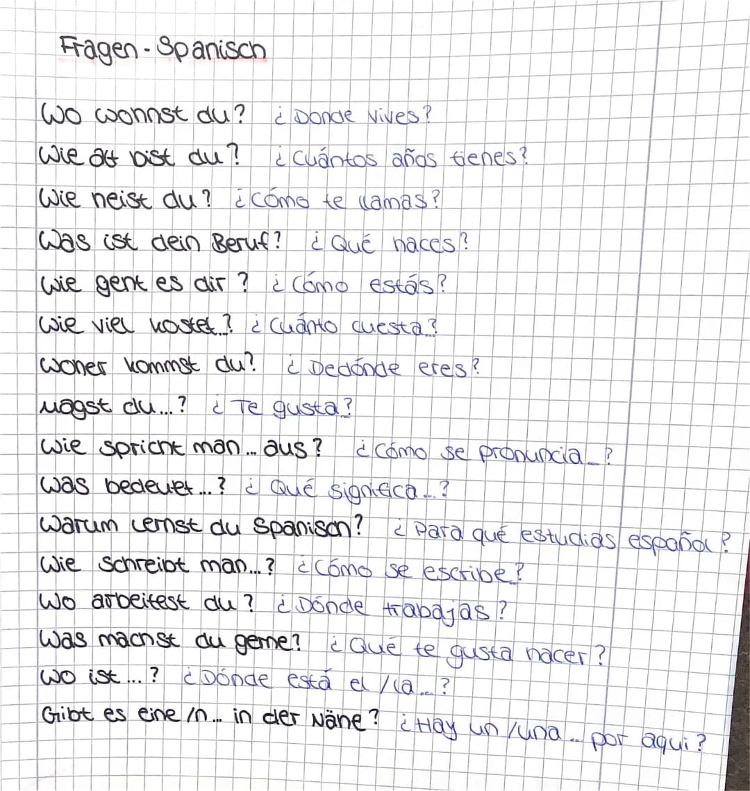 Spanische Fragen