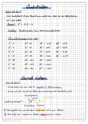 Know Quadratzahlen und Wurzeln  thumbnail