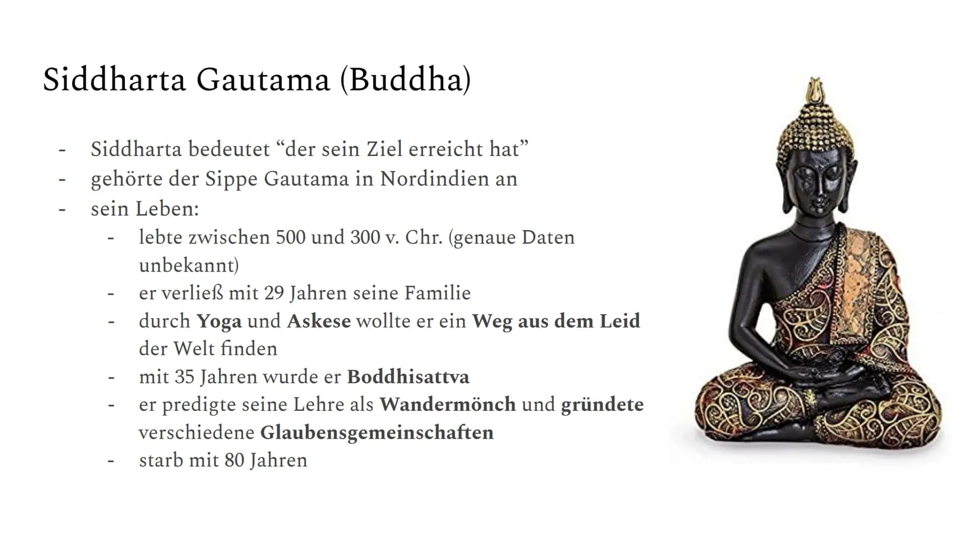 Buddhismus
Die Kernaussage des
Buddhismus und
die Philosophie Buddhas
Ho Kaltenbelas Siddharta Gautama (Buddha)
-
Siddharta bedeutet "der se