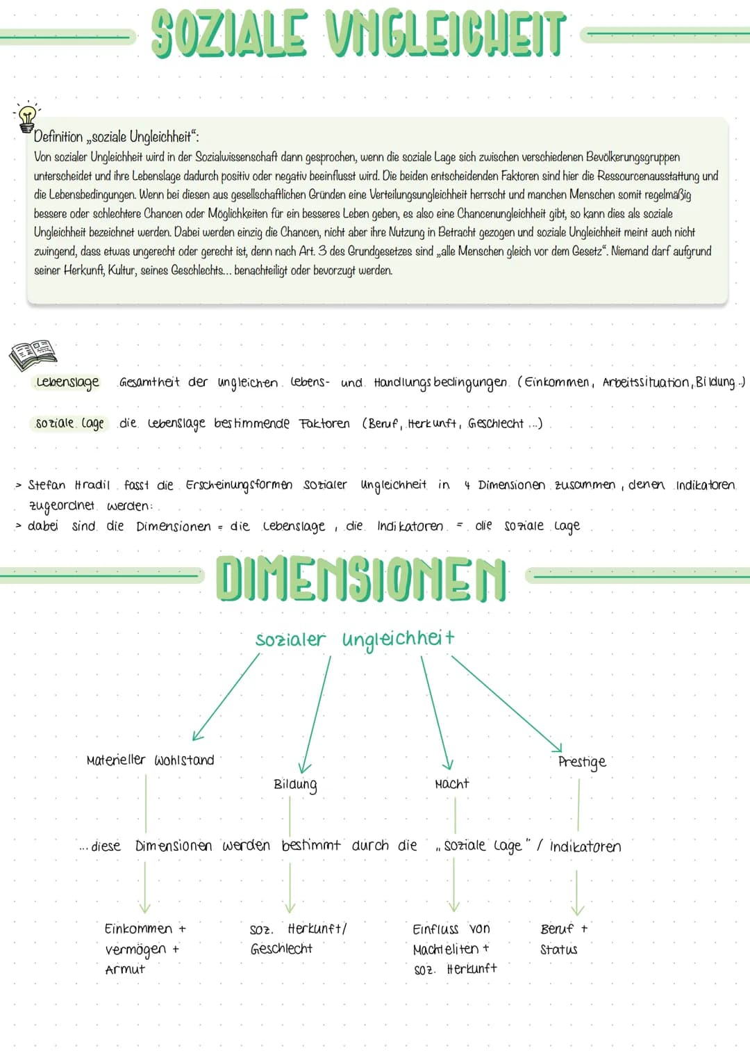 SOZIALE VNGLEICHWEIT
Definition soziale Ungleichheit":
Von sozialer Ungleichheit wird in der Sozialwissenschaft dann gesprochen, wenn die so