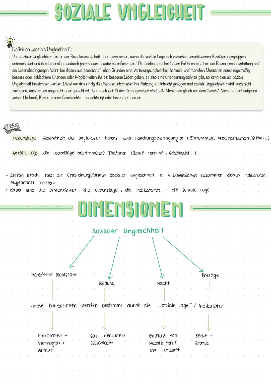 SOZIALE VNGLEICHWEIT
Definition soziale Ungleichheit":
Von sozialer Ungleichheit wird in der Sozialwissenschaft dann gesprochen, wenn die so