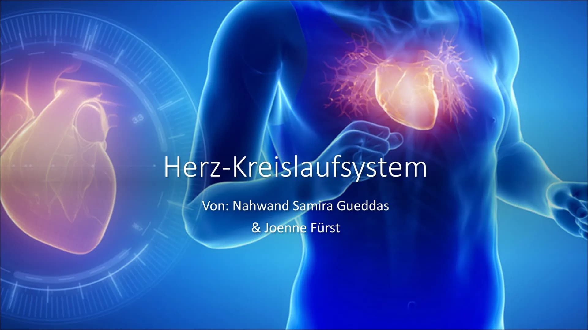 33
Herz-Kreislaufsystem
Von: Nahwand Samira Gueddas
& Joenne Fürst • Herz-Kreislaufsystem
Gliederung
●
-> Großer und Kleiner Kreislauf
Herz-