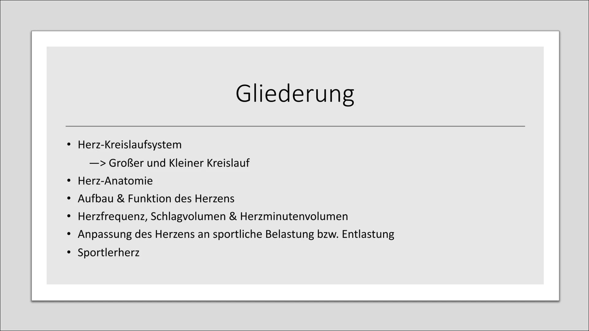 33
Herz-Kreislaufsystem
Von: Nahwand Samira Gueddas
& Joenne Fürst • Herz-Kreislaufsystem
Gliederung
●
-> Großer und Kleiner Kreislauf
Herz-