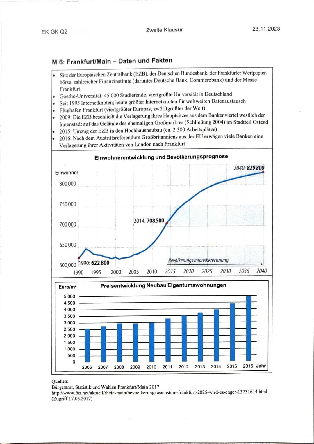 EK GK Q2 ( !
Name:
1 1
Zweite Klausur
23.11.2023
Thema: Aktuelle Tendenzen der Stadtentwicklung
Wandel städtischer Teilräume in europäischen