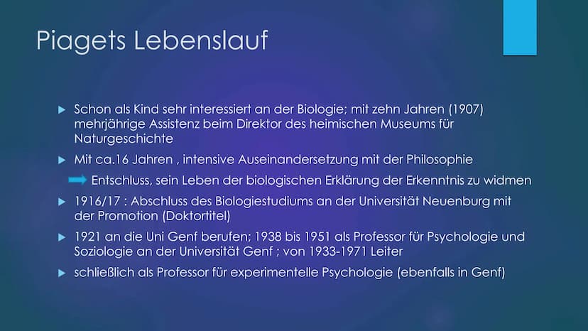 Das Stufenmodell der
kognitiven Entwicklung
nach Jean Piaget
IST SEINE THEORIE DER ENTWICKLUNGSSTUFEN VERTRETBAR? Gliederung
Allgemeine Info