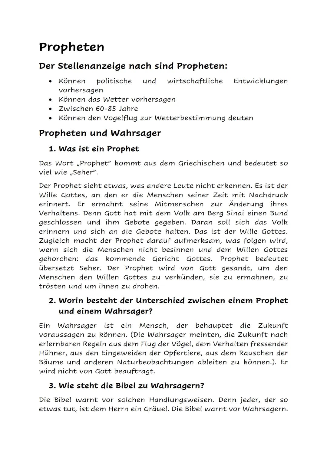 Propheten
Der Stellenanzeige nach sind Propheten:
Können politische und wirtschaftliche Entwicklungen
vorhersagen
Können das Wetter vorhersa