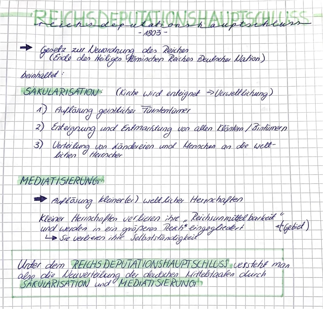 REICHSDEPUTATIONSHAUPTSÉ
deputation
1803-
As
beinhallet
Gesetz zur Neuordnung des Reiches
(Ende des Heiligen Römischen Reiches Deutscher Nat