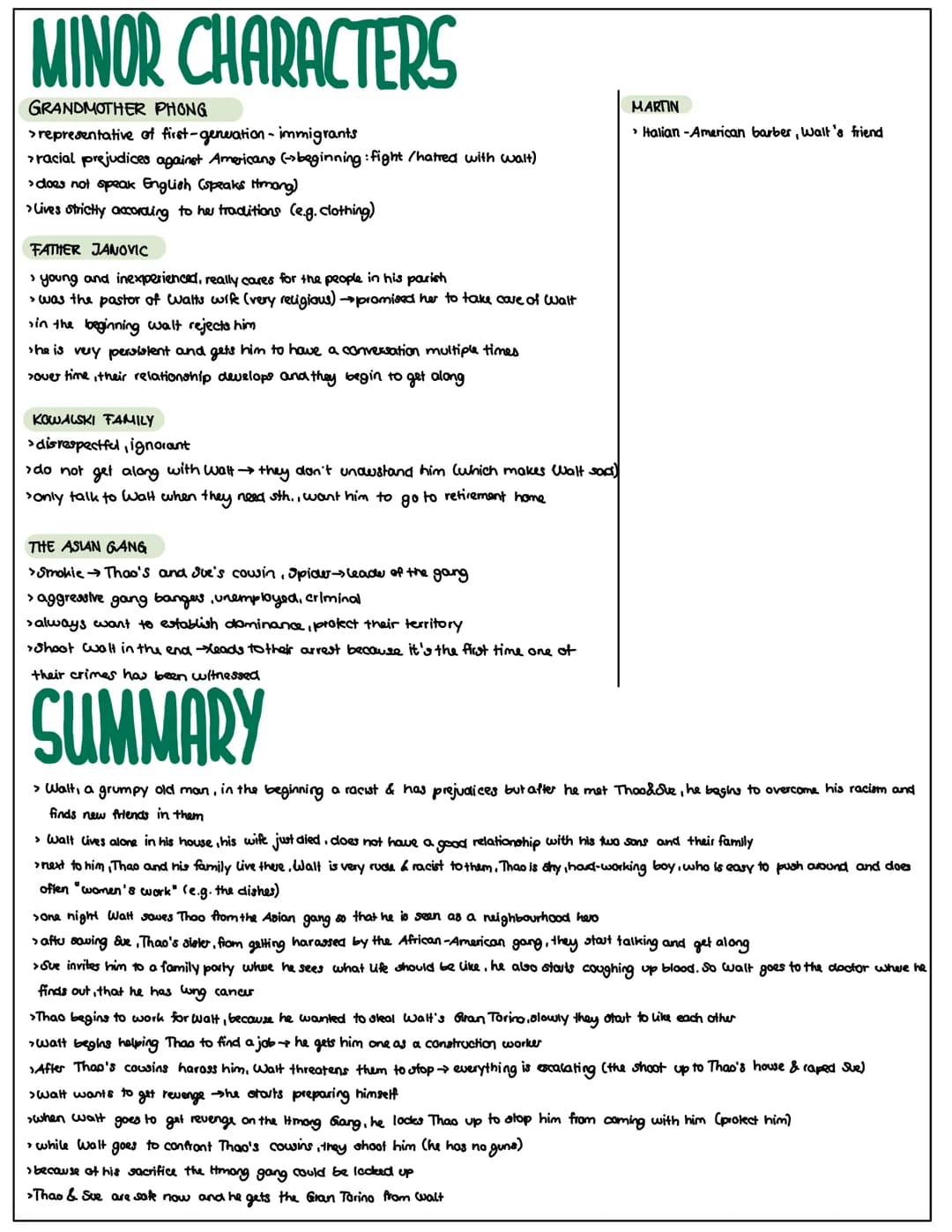 N
CHARACTERS
+ SUMMARY
M THAO
SENSE OF BELONGING
> no friends /relationship
> no plans for the future (later gets a job at a construction si