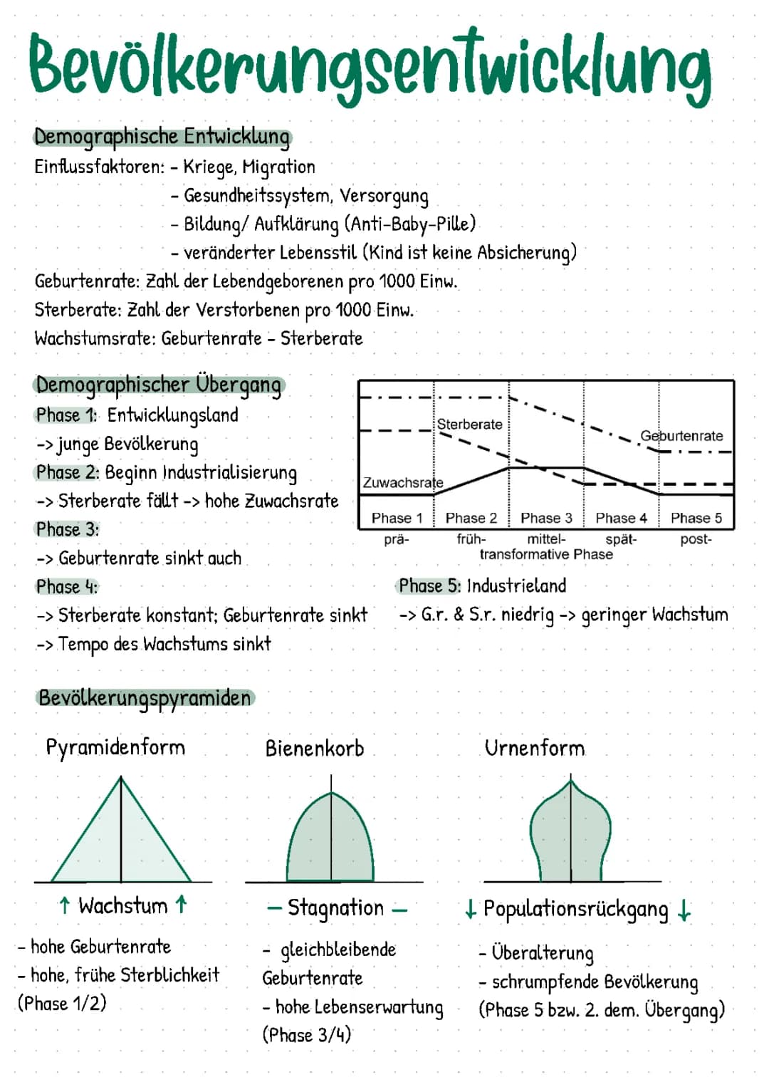 Bevölkerungsentwicklung/ Globale Disparitäten 