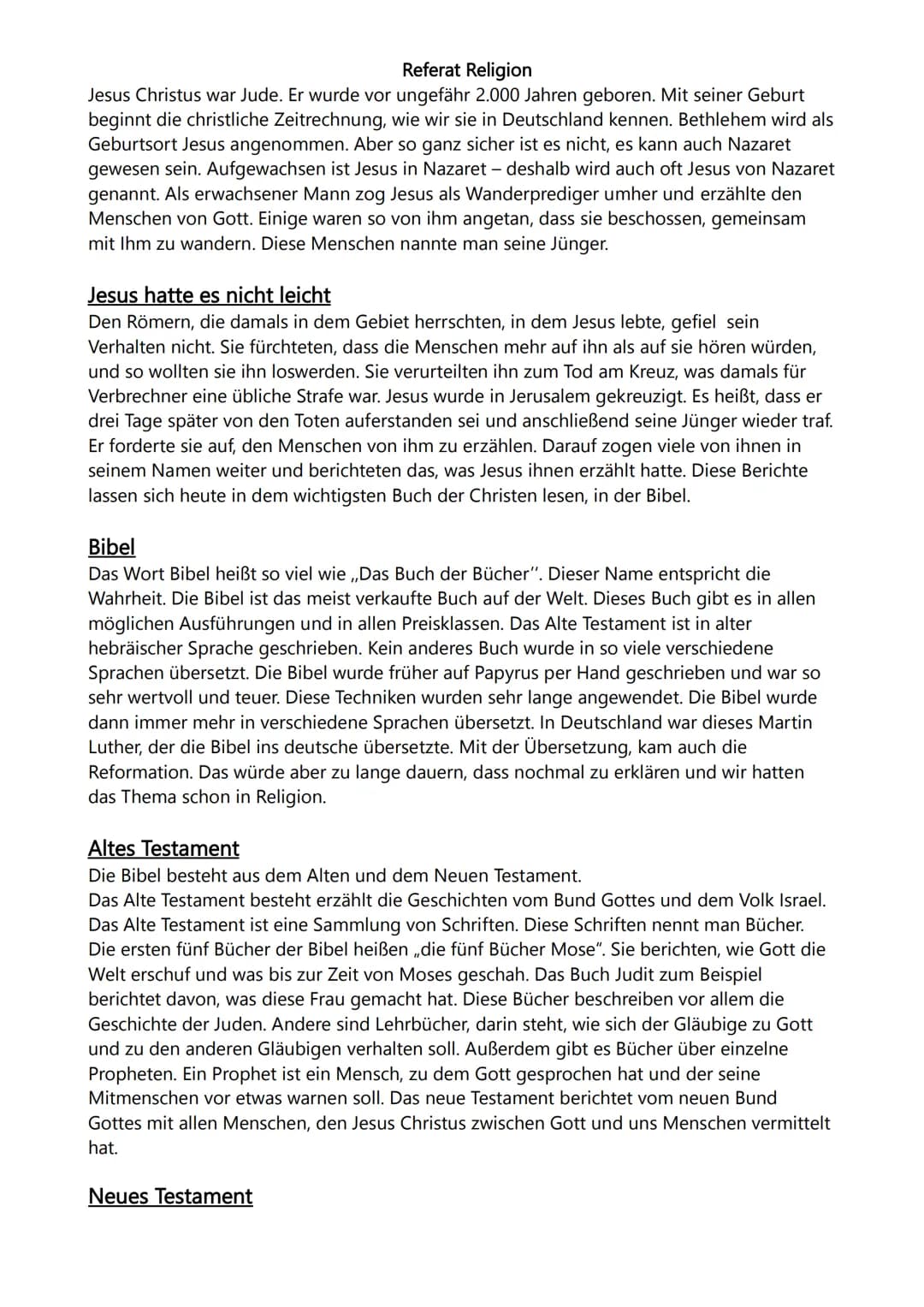 Referat Religion
Allgemeine Infos über das Christentum
Name der Religion: Christentum
Untergruppen: Im Christentum gibt es verschiedene Grup