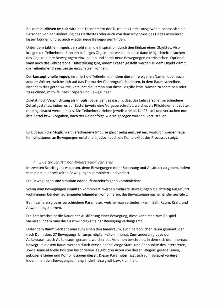 Choreografieren
1. Einführung
Unter Choreografieren versteht man erstmal einen Tanzvortrag zu entwerfen und technisch sowie
künstlerisch umz